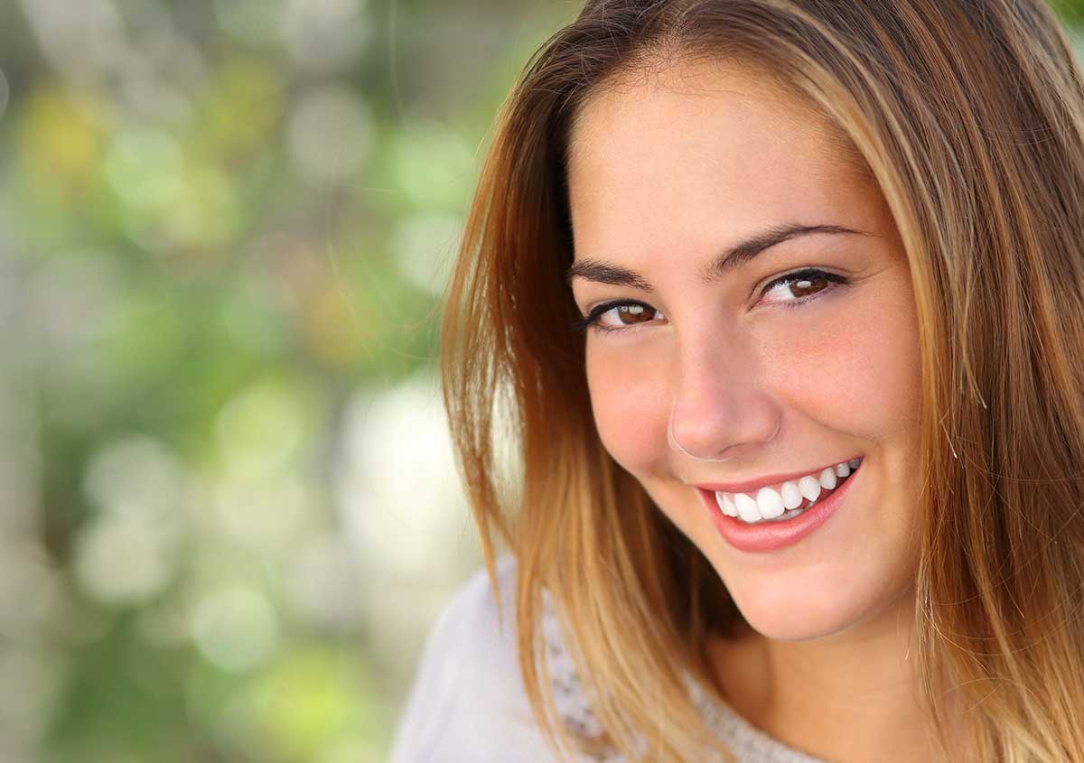 Woman smiling with bright teeth